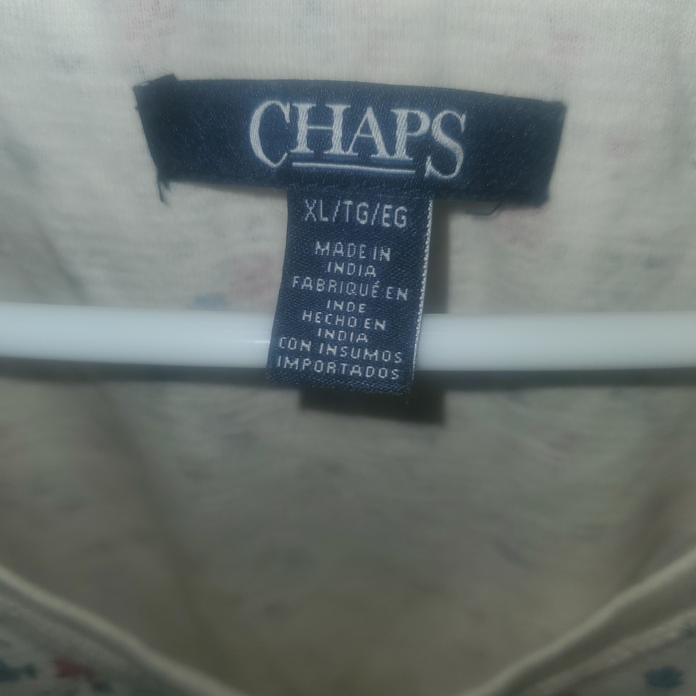 Chaps Cream Floral Button-Front Top - Picture 3 of 3